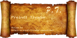 Preindl Tivadar névjegykártya